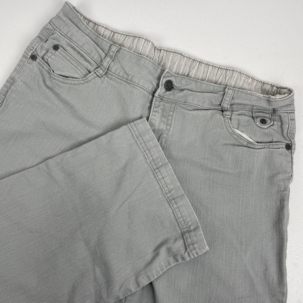 Prana Jeans Women's Size 12‎ Gray Breathe Jeans Straight Leg Capri Grunge Skate